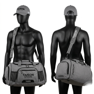 Sac de netball en polyester premium 320 GSM, gris et noir, avec logo brodé personnalisé, pour le voyage - Product Image 3
