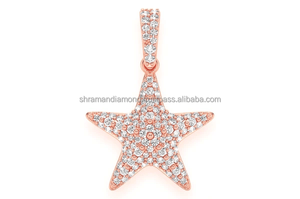 Pendentif tendance scintillant en or 10K avec diamants naturels, étoile de David glacée, triangles et bouclier, bijoux personnalisés de style hip-hop - Product Image 6