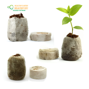 Venta al por mayor de pellets de fibra de coco D35mm D42mm, discos de germinación de semillas, pastillas de turba de coco biodegradables Jiffy, Eco2Go Vietnam para plantación en jardín - Product Image 1