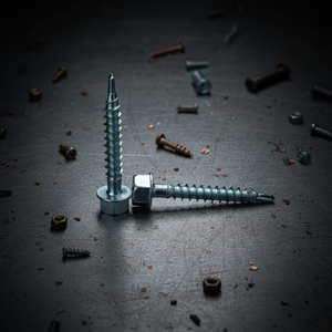 Vis autoperceuse à tête hexagonale / Vis autotaraudeuse galvanisée en acier au carbone, filetage grossier en pouces, classe 4.8 et 6.8 PDC - Product Image 1