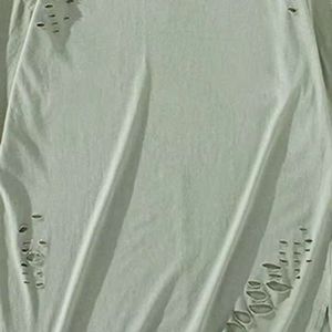 T-shirt personnalisé délavé effet soleil, gris vieilli, déchiré, style streetwear, avec logo personnalisé, pour homme, décontracté, 100% coton premium - Product Image 6