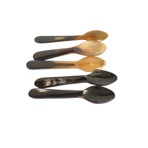 Cuillère artisanale en corne naturelle à long manche, style rustique viking, pour sel et épices, écologique, vaisselle artisanale, compatible lave-vaisselle - Product Image 6