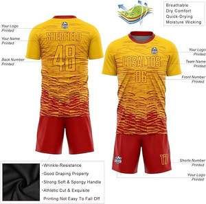 Uniforme de Fútbol Personalizado Transpirable de Manga Corta con Estampado Rojo y Blanco, Negro y Verde, Camisetas de Tailandia - Product Image 6