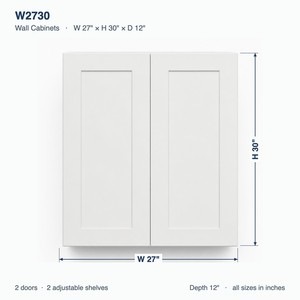 ตู้แขวนผนังครัวสีขาวขนาด 27 x 30 นิ้ว แบบ Shaker สำเร็จรูป (RTA) ขายส่ง ผู้ผลิต OEM จากเวียดนาม - Product Image 6