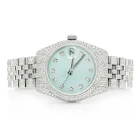 Montre de luxe personnalisée pour homme, mouvement mécanique antique, cadran Dote, sertie de diamants Moissanite VVS, style Hip Hop