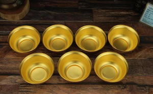 แม่พิมพ์ถ้วยน้ำโลหะชุบทองคำขนาดเส้นผ่านศูนย์กลาง 9 ซม. ออกแบบเองได้ สำหรับงานหมั้น - Product Image 2