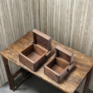 Caja Organizadora de Almacenamiento Multifuncional, Ajustable, Hecha a Mano, de Madera Maciza Vintage, Rústica y Ecológica, para Relojes - Product Image 1