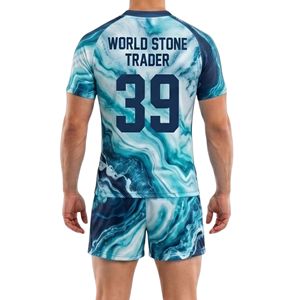 ชุดยูนิฟอร์มรักบี้ Performance Pro ลายหินอ่อน พิมพ์ลายแบบ Sublimation ผ้าโพลีเอสเตอร์ ระบายอากาศได้ดี ซับเหงื่อ เหมาะสำหรับทีมกีฬารักบี้ - Product Image 2