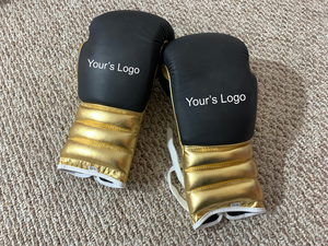 Guantes de Boxeo MMA Personalizados de Fábrica, con Cordones, de Cuero Vacuno, Cierre de Tirón, para Entrenamiento en Gimnasio, Sparring, OEM, ODM, Unisex - Product Image 6