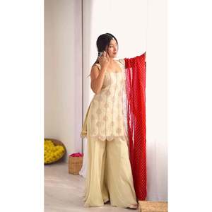 ชุดแต่งกายสำหรับปาร์ตี้2XL ทำงานปักลำดับรหัสชุดบนสุดล่างและ dupatta - Product Image 5