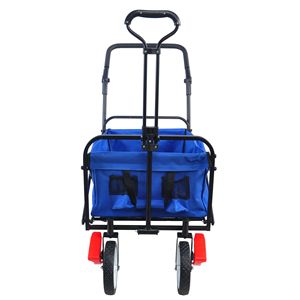 Heavy-Duty Portable Outdoor Utility <b>Wagon</b> with Adjustable Handles Collapsible <b>Garden</b> Hand Cart with Drink Holder for Camping - Product Image 6