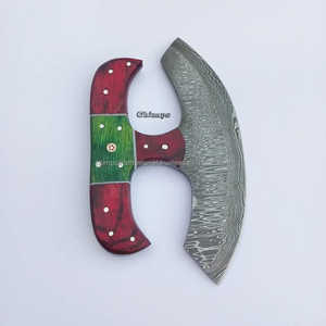 Nuevo diseño de cuchillo Ulu de acero damasco, cuchillo para deshuesar con el mejor Mango, logotipo personalizado para cocina y corte de pizza en restaurantes - Product Image 4