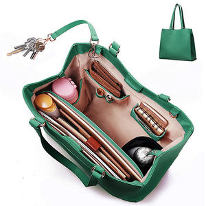 Bolso Tote de Trabajo de Cuero Genuino de Color Sólido, Estilo Minimalista, Parte Superior Abierta para Uso Diario en Negro, Verde, Marrón, Rosa, Borgoña - Product Image 4