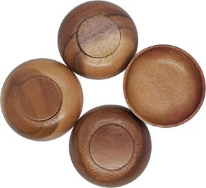 Bol en bois rond en acacia pour olives, condiments, sauces, noix, bonbons, fruits, apéritifs, collations, style calebasse, bol de service - Product Image 5
