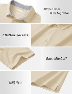 Men's Short Sleeve Polo <b>Shirt</b> Classic Fit Cotton Casual <b>Collared</b> <b>T</b>-<b>Shirt</b> - Product Image 3