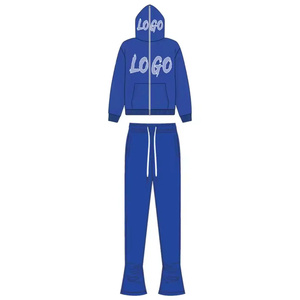 Survêtements personnalisés avec logo respirant et lourd, taille XL, pantalon en molleton de coton, strass, technique de lavage à l'acide - Product Image 2