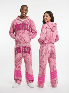 ชุดวอร์มไท-ไดพิมพ์ลายตามสั่ง พร้อมกางเกงลายทางโลโก้แบบกำหนดเอง เสื้อฮู้ดลำลอง กางเกงวอร์มสุดเท่ ชุดสตรีทแวร์สำหรับฤดูหนาว - Product Image 5