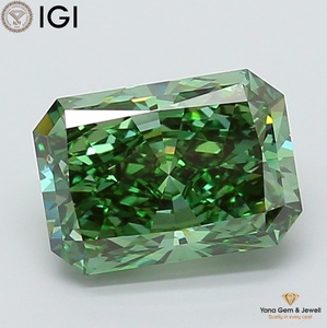 เพชร CVD ทรงเรเดียนท์ สีเขียวแฟนซี ความใส VS2 น้ำหนัก 5.01 กะรัต พร้อมใบรับรอง IGI สำหรับแหวนหรูหราเป็นของขวัญ - Product Image 1