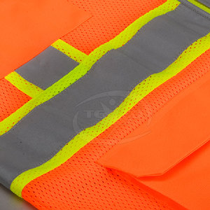 New Design Sleeveless Breathable CE Certified Men's High Vis Safety Vest Nylon Polyester Wholesale Price Made in Pakistan - Product Image 5