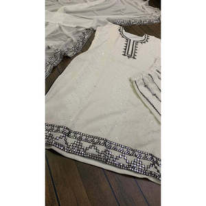 Conjunto de Traje Blanco para Fiesta para Mujer FB con Lentejuelas y Adornos de Papel, Talla M, 1 kg - Product Image 4