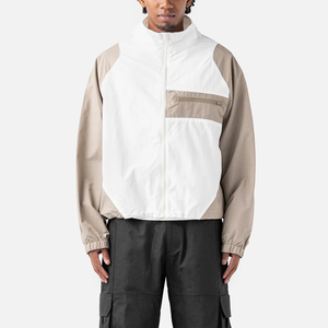 OEM Lightweight Color Block Windbreaker <b>Jacket</b> Low MOQ Urban Stylish Quarter Zip <b>Track</b> <b>Jacket</b> Bulk Windproof Anorak Tracksuit - Product Image 2