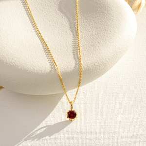 Collar con colgante de estrella de rubí, plata de ley 925, chapado en oro de 14 quilates, piedra de nacimiento de julio, regalos para el Día de la Madre, San Valentín, aniversario, para ella - Product Image 2