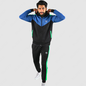 Survêtements pour hommes à panneau côtelé contrasté personnalisés de haute qualité 2 pièces survêtement de sport survêtement pantalon de survêtement tenues à capuche d'hiver solides - Product Image 2