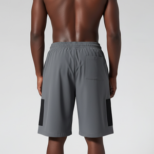 Shorts pour hommes en coton 100% OEM/ODM, 2 tons, haute qualité, grande taille, shorts de course, taille élastique, respirant, style hip hop - Product Image 2