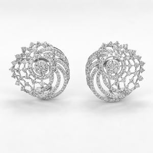 High End 925 <b>Sterling</b> <b>Silver</b> Lab Grown Diamond Fashion <b>Stud</b> Earrings 3-4CT Luxury Jewelry - Product Image 1