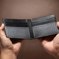 Dompet Kulit Pria Klasik Model Pendek, Tempat Kartu, Kulit Buaya Asli, Dompet Pria Berkualitas Fashion