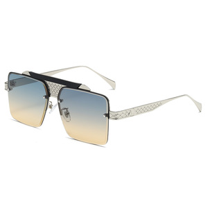 RTS Trends High Quality Fashionable Metal Double Bridge <b>Large</b> Square <b>Frame</b> Sunglasses 2026 UV Protection for Unisex - Product Image 1