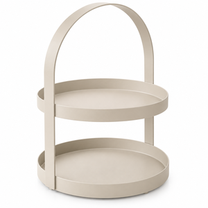 Soporte Redondo Beige de Dos Niveles para Chocolates, de Alta Calidad, para Restaurantes, Hoteles, Bodas y Eventos, Tamaños y Colores Personalizados Disponibles Aquí - Product Image 1
