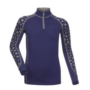 Women's Casual <b>Navy</b> Long Sleeve O-Neck Zip-Up Embroidered <b>Top</b> Solid Spandex/Polyester Knitted Anti-Wrinkle Breathable Water - Product Image 1
