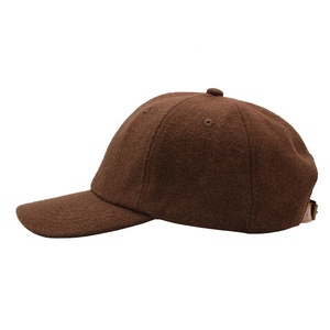 Casquettes en laine vierges à 6 panneaux, design personnalisé, avec sangle en cuir et boucle métallique, style Dad Hat non structuré - Product Image 3