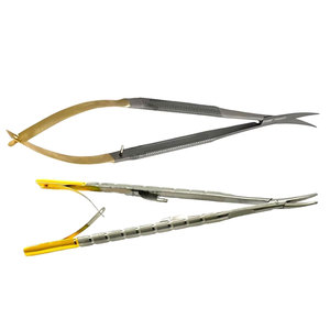 ที่จับเข็ม CASTROVIEJO ของเยอรมัน รุ่น Micro Barraquer แบบโค้ง พร้อมกรรไกรผ่าตัด เครื่องมือผ่าตัดสแตนเลสแบบแมนนวล MOL สำหรับเย็บแผลละเอียด - Product Image 4