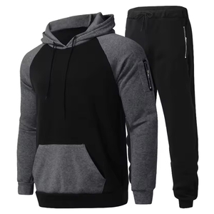 Fast Shipping Lightweight men Tracksuit 100% Cotton Solid color Custom Printing Hoodie And <b>Trouser</b> Tracksuit - Product Image 6