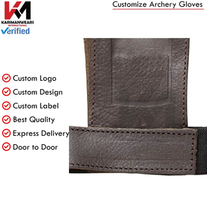 Guantes de tiro con arco al por mayor, logotipo personalizado OEM ODM, cuero genuino, protector de 3 dedos, equipo de tiro, caza con arco tradicional, de fábrica - Product Image 2