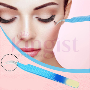 Custom Logo Matte Black Curved Volume Eyelash Tweezer Set 90 Degree Russian Volume Fiber Tip Lash Tweezers for Eyelash Extension - Product Image 6