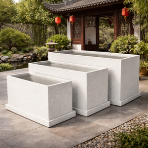 Minimalist Fiberglass Square Flower Pot Lightweight Durable Indoor <b>Outdoor</b> <b>Planter</b> OEM ODM Factory Supplier - Product Image 1