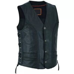 Gilet en cuir de vachette sur mesure, vêtement d'extérieur d'hiver, prix de gros, gilet de haute qualité avec performance respirante - Product Image 4