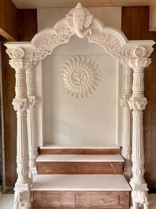 Marble Temple Supplier Marble Temple Exporter Custom Marble Temple Marble Temple India Marble Inlay Work Temple Marble <b>Mandir</b> - Product Image 2