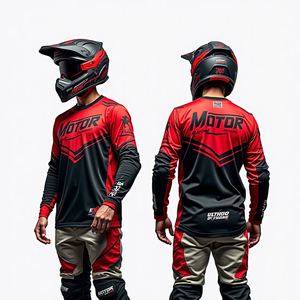เสื้อเจอร์ซีย์มอเตอร์ไซค์แข่งแบบแขนยาวสำหรับผู้ชาย สีตามสั่ง พิมพ์ลายแบบซับลิเมชั่น แห้งเร็ว เสื้อมอเตอร์ครอส ไซส์ผู้ใหญ่ - Product Image 3