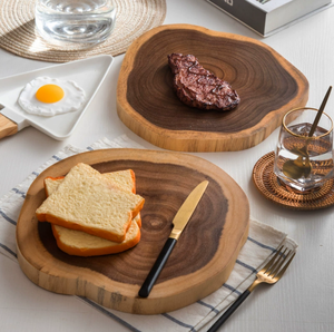 Tabla de Cortar Redonda de Madera de Acacia Natural Irregular, Tabla de Cortar de Madera, Plato para Servir para Cocina - Product Image 5