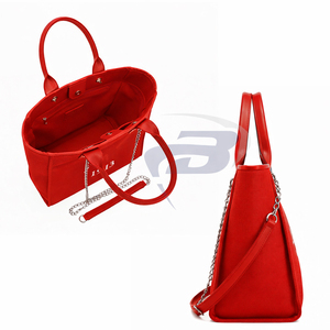 Delta | Sigma | Theta Sorority Durable Open Red <b>Canvas</b> Tote <b>Bag</b> Chain Strap <b>Large</b> Capacity Lightweight High Quality Fashion <b>Bag</b> - Product Image 3