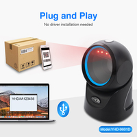 Lecteur de codes-barres 2D CMOS omnidirectionnel USB en stock pour système de point de vente, supermarché, hôpital