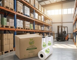Rouleau de film étirable compostable GE pour emballage industriel, transport et protection contre les dommages pour usine de fabrication - Product Image 3