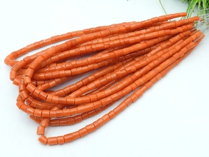 Perles de corail orange italien - Forme de roue de voiture, lisses et polies, brin de 8 pouces, environ 2-3 mm, pierre naturelle certifiée par un tiers - Product Image 2