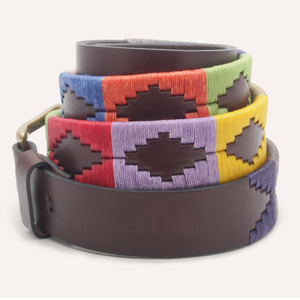 Ceinture en cuir personnalisable pour homme, équestre, polo, avec boucle ardillon, en cuir pleine fleur, broderie, pour le sport et l'équitation - Product Image 4