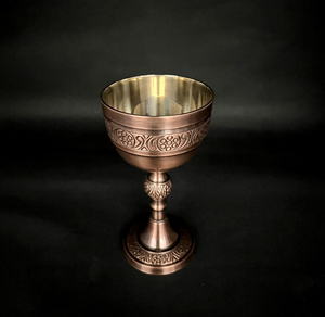 Brass <b>Wine</b> <b>Goblet</b> Glass Vintage Engraved Chalice Decorative Metal Drinking Cup polished finish - Product Image 5