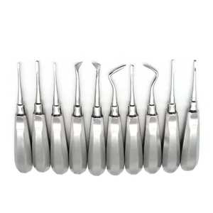 Lot de 10 élévateurs dentaires manuels en acier inoxydable pour extraction de dents, kit d'instruments pour dentistes, certifié MOL CE USA - Product Image 3